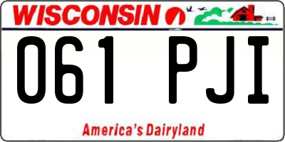WI license plate 061PJI