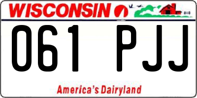 WI license plate 061PJJ