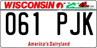 WI license plate 061PJK