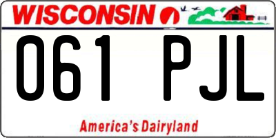 WI license plate 061PJL