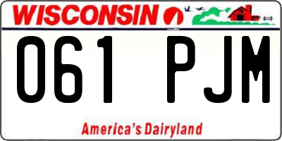 WI license plate 061PJM