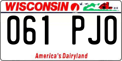 WI license plate 061PJO