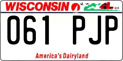 WI license plate 061PJP