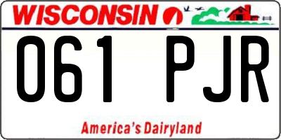 WI license plate 061PJR