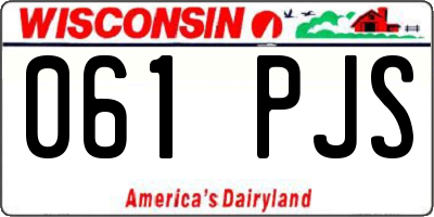 WI license plate 061PJS