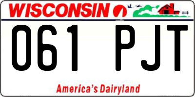 WI license plate 061PJT