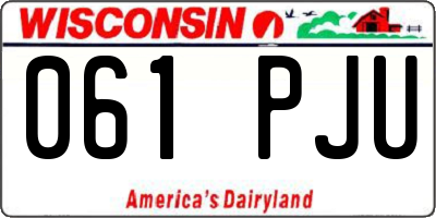 WI license plate 061PJU