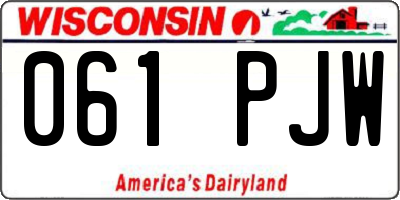 WI license plate 061PJW