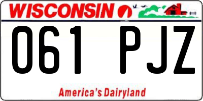 WI license plate 061PJZ