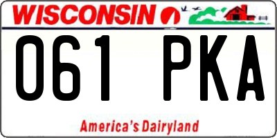 WI license plate 061PKA