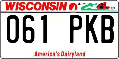 WI license plate 061PKB