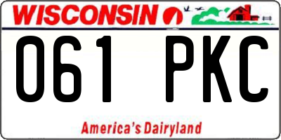 WI license plate 061PKC