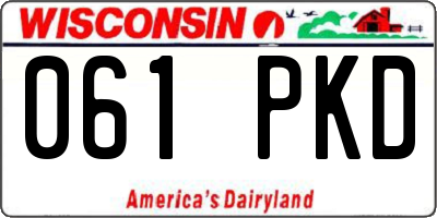 WI license plate 061PKD