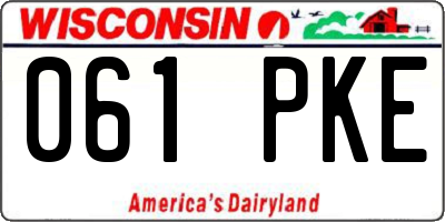 WI license plate 061PKE
