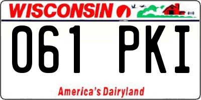 WI license plate 061PKI