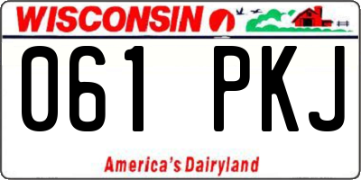 WI license plate 061PKJ