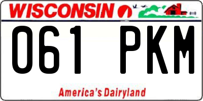 WI license plate 061PKM