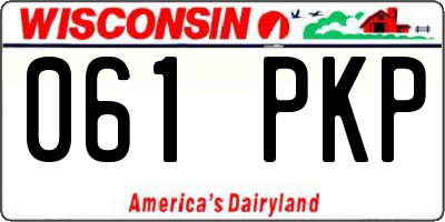 WI license plate 061PKP