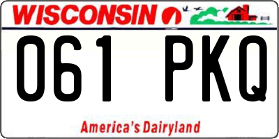 WI license plate 061PKQ