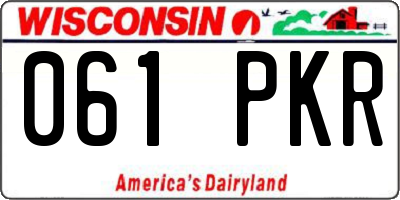 WI license plate 061PKR