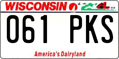 WI license plate 061PKS