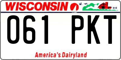 WI license plate 061PKT