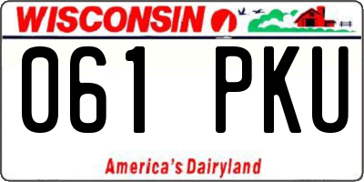 WI license plate 061PKU