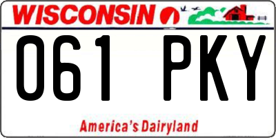 WI license plate 061PKY