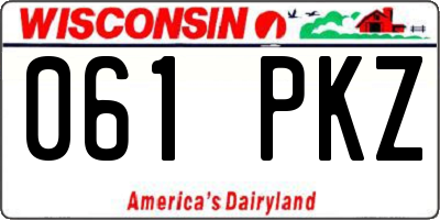 WI license plate 061PKZ
