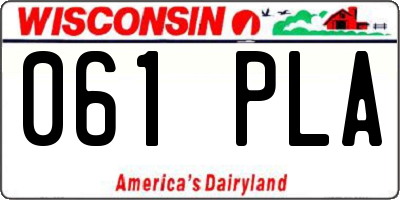 WI license plate 061PLA