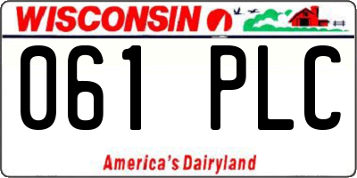 WI license plate 061PLC