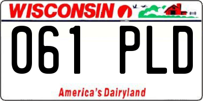 WI license plate 061PLD