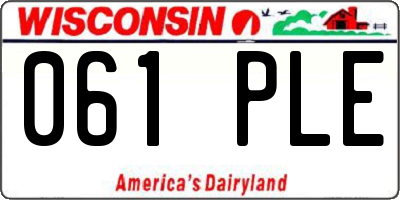 WI license plate 061PLE