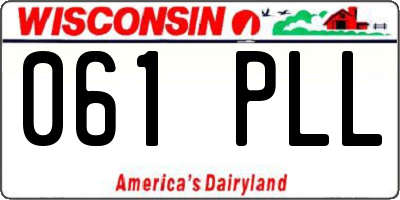 WI license plate 061PLL
