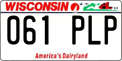 WI license plate 061PLP