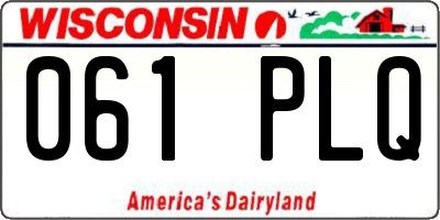 WI license plate 061PLQ