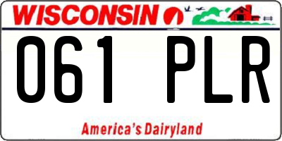 WI license plate 061PLR