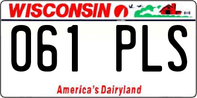 WI license plate 061PLS