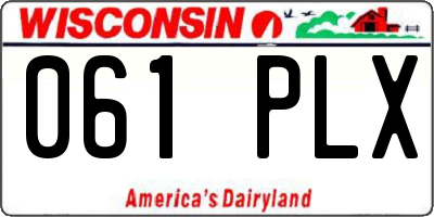 WI license plate 061PLX