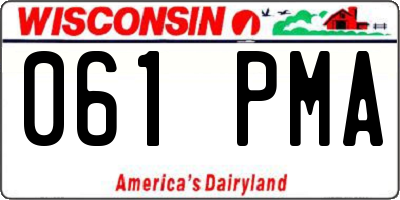 WI license plate 061PMA