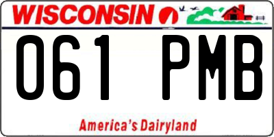 WI license plate 061PMB