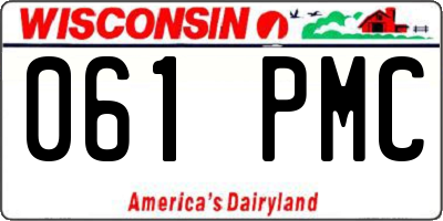 WI license plate 061PMC