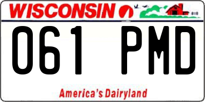 WI license plate 061PMD