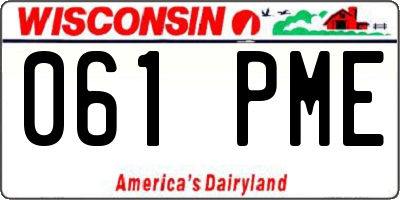 WI license plate 061PME