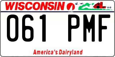 WI license plate 061PMF