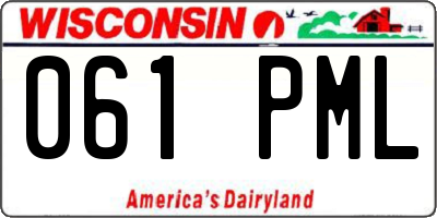 WI license plate 061PML