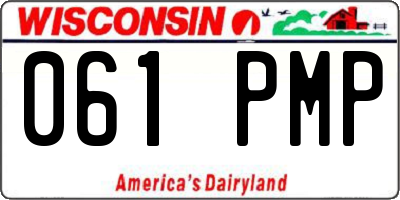 WI license plate 061PMP