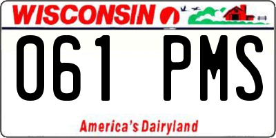 WI license plate 061PMS