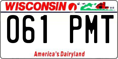 WI license plate 061PMT