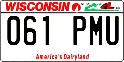 WI license plate 061PMU